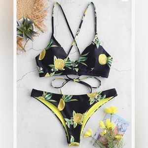 ZAFUL Bikini Criss Cross back Lace-up Swimwear